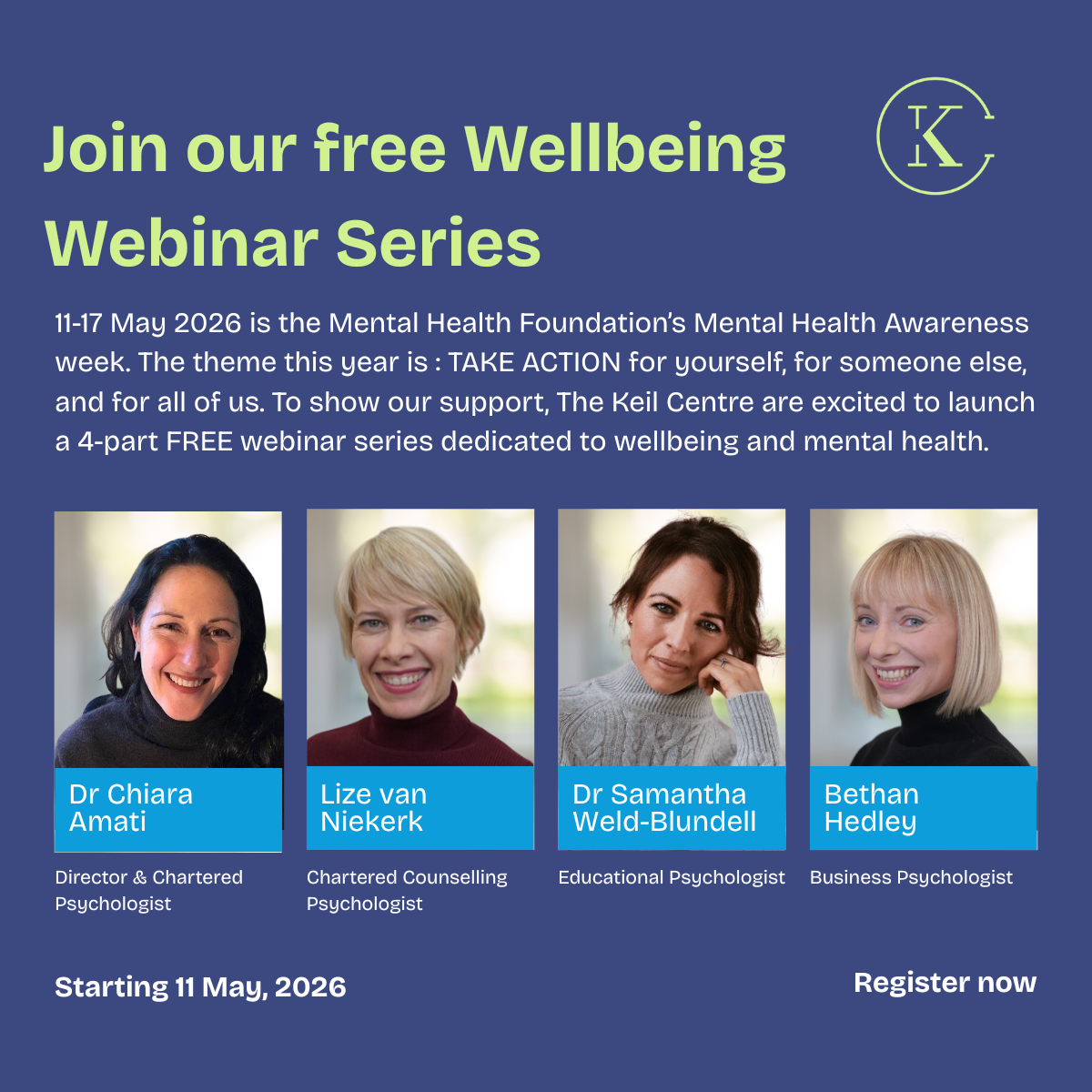 Join our free Wellbeing Webinar Series