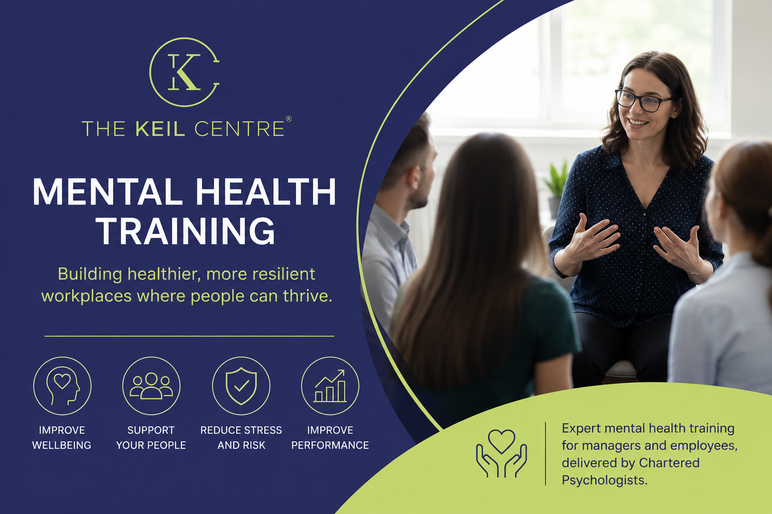 Mental health and workplace wellbeing training delivered by The Keil Centre