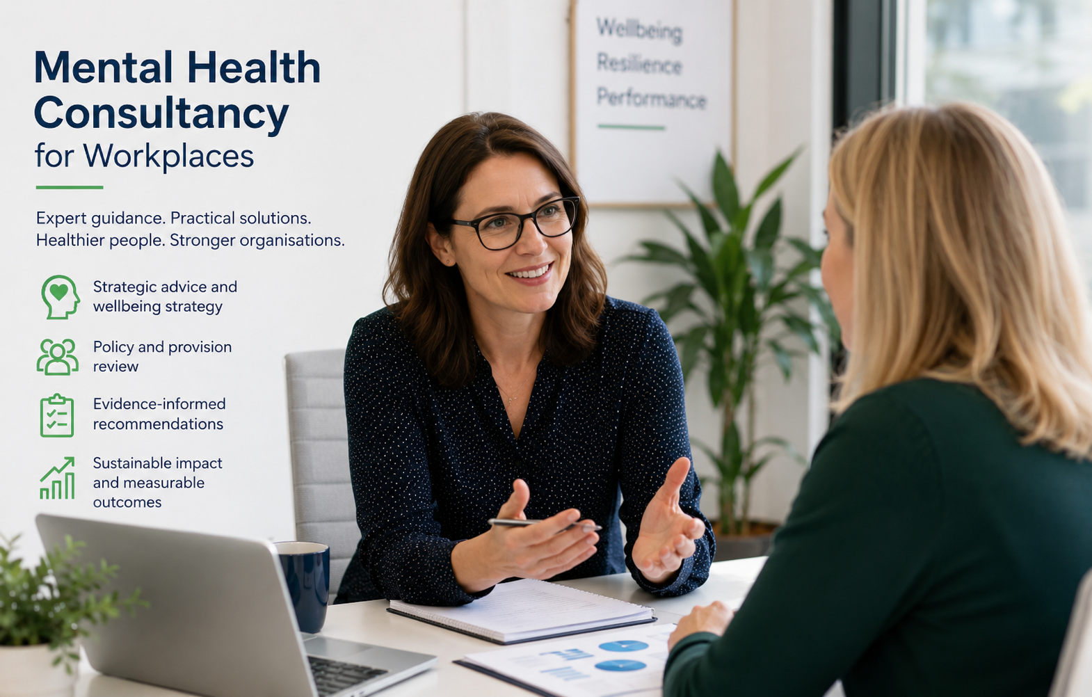 Workplace mental health consultancy and wellbeing strategy support